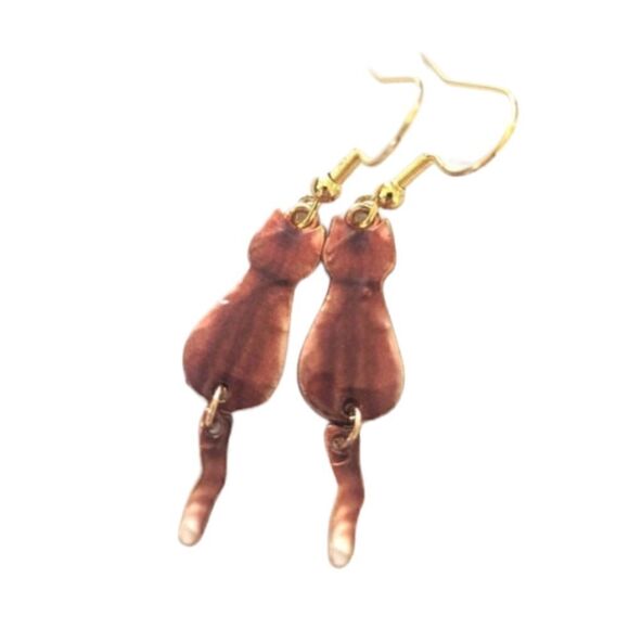 Orange Tabby Cat Earrings   - Picture 1 of 7